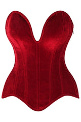 Daisy Corsets Top Drawer Steel Boned Velvet Plunge Neckline Overbust Corset