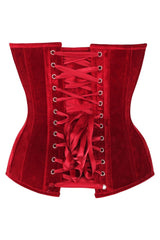 Daisy Corsets Top Drawer Steel Boned Velvet Plunge Neckline Overbust Corset