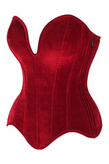 Daisy Corsets Top Drawer Steel Boned Velvet Plunge Neckline Overbust Corset