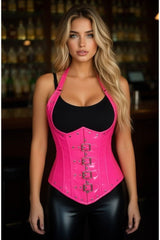 Daisy Corsets Top Drawer Steel Boned Hot Pink Patent PVC Vinyl Underbust Corset Top