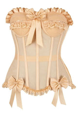 Daisy Corsets Top Drawer Steel Boned Nude Mesh Underwire Bustier Corset
