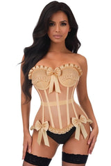 Daisy Corsets Top Drawer Steel Boned Nude Mesh Underwire Bustier Corset