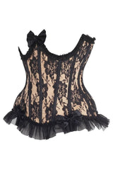 Daisy Corsets Top Drawer Steel Boned Nude/Black Lace Underwire Burlesque Underbust Corset Cincher