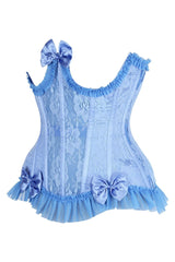 Daisy Corsets Top Drawer Steel Boned Blue Lace Underwire Burlesque Underbust Corset Cincher