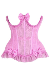 Daisy Corsets Top Drawer Steel Boned Pink Lace Underwire Burlesque Underbust Corset Cincher