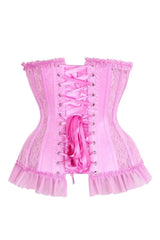 Daisy Corsets Top Drawer Steel Boned Pink Lace Underwire Burlesque Underbust Corset Cincher