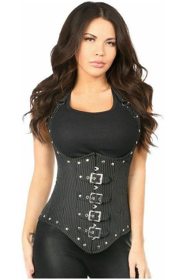 Daisy Corsets LIMITED EDITION Top Drawer Steel Boned Pinstripe Underbust Corset w/Buckling