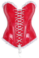 Daisy Corsets Top Drawer Steel Boned Vinyl PVC Patent Lace-Up Corset Top