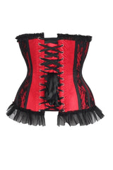 Daisy Corsets Top Drawer Steel Boned Red/Black Lace Underwire Burlesque Underbust Corset Cincher