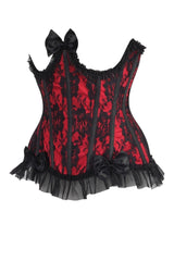 Daisy Corsets Top Drawer Steel Boned Red/Black Lace Underwire Burlesque Underbust Corset Cincher