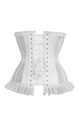 Daisy Corsets Top Drawer Steel Boned White Lace Underwire Burlesque Underbust Corset Cincher