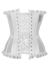 Daisy Corsets Top Drawer Steel Boned White Mesh Underwire Bustier Corset