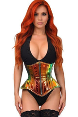 Top Drawer Sunset Holo Double Steel Boned Underbust Waist Cincher Corset - Daisy Corsets