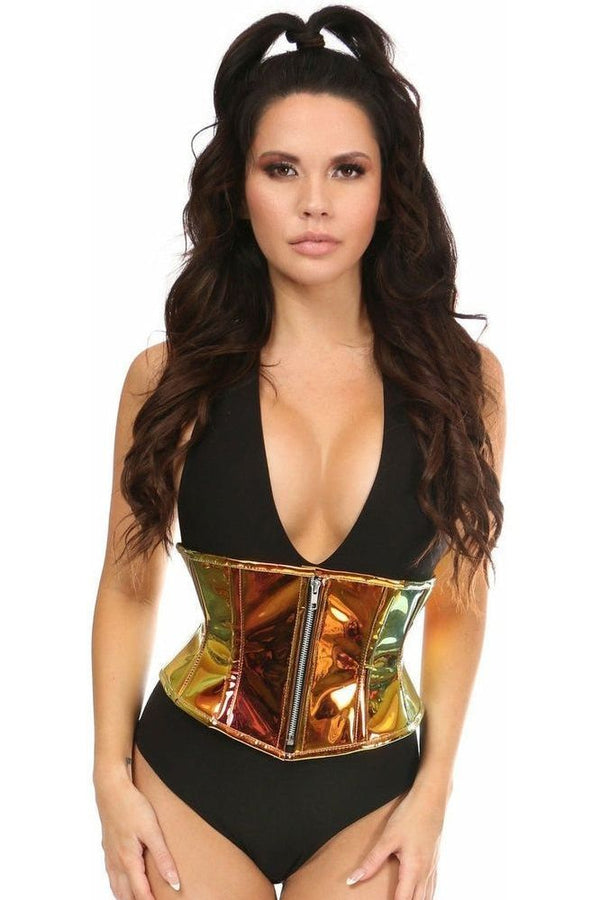 Daisy Corsets Top Drawer Sunset Holo Steel Boned Mini Cincher