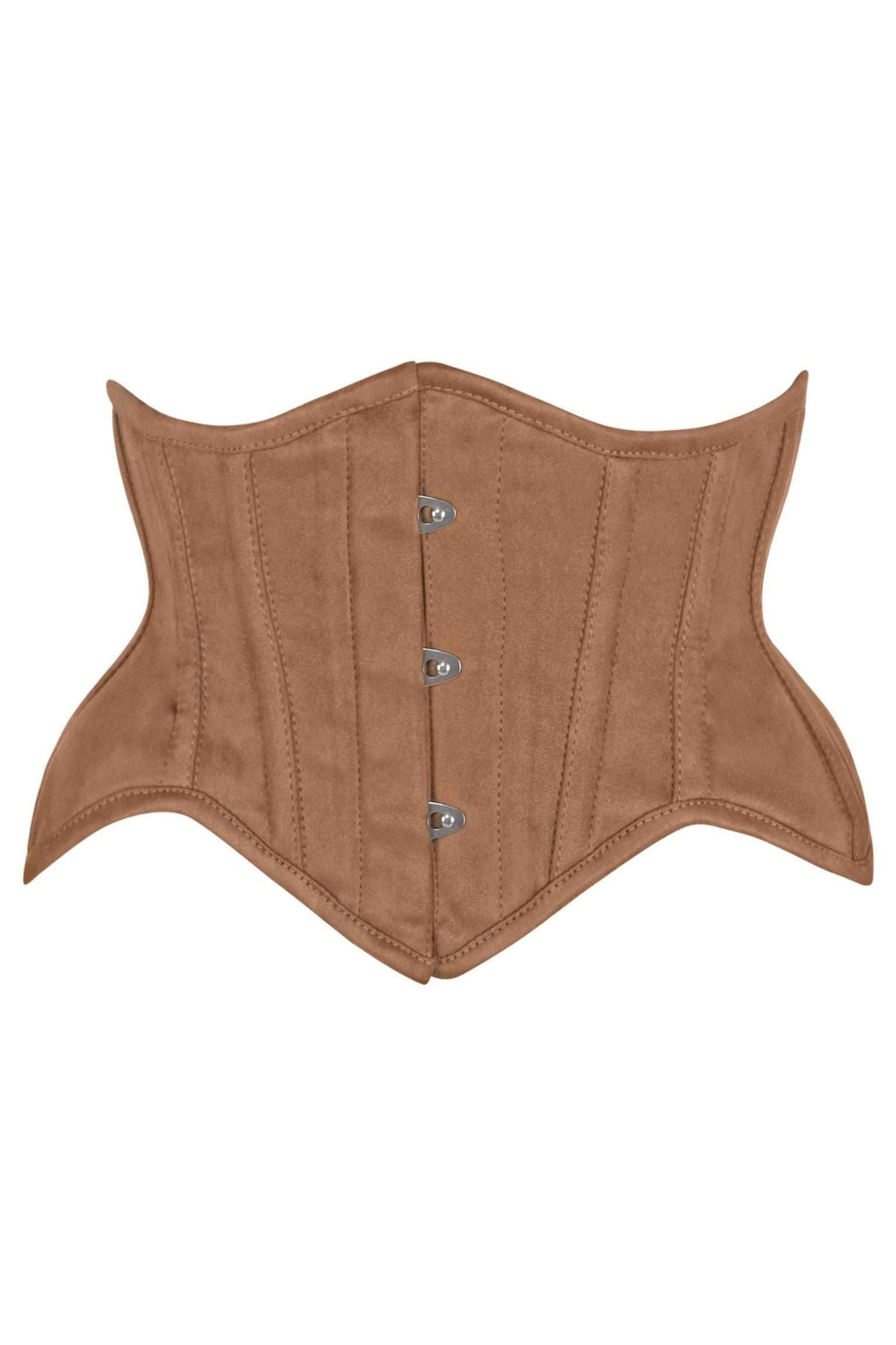Daisy Corsets Top Drawer Tan Suede Steel Boned Mini Waist Cincher Corset