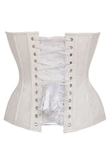 Top Drawer White Patent Leather Steel Boned Overbust Corset - Daisy Corsets