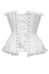 Daisy Corsets Top Drawer White Satin Steel Boned Burlesque Corset