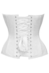 Daisy Corsets Top Drawer White Satin Steel Boned Overbust Corset