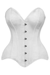 Daisy Corsets Top Drawer White Satin Steel Boned Overbust Corset