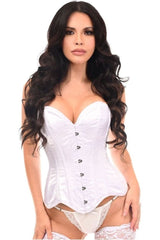 Daisy Corsets Top Drawer White Satin Steel Boned Overbust Corset