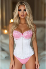 Daisy Corsets Top Drawer White Satin Underbust Steel Boned Corset