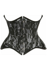 Daisy Corsets Top Drawer w/Black Lace Double Steel Boned Curvy Cut Waist Cincher Corset