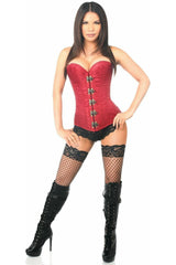 Top Drawer Wine Brocade Steel Boned Corset w/Clasp Closure - Daisy Corsets