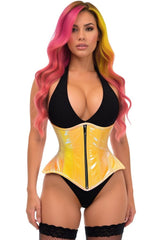 Daisy Corsets Top Drawer Holo Double Steel Boned Underbust Waist Cincher Corset