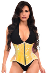 Daisy Corsets Top Drawer Holo Double Steel Boned Underbust Waist Cincher Corset