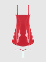 Trinity Patent Chemise & G-String Set