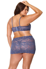 Coquette Queen Twilight Fever Lace Bra with Skirt Set