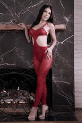 Fantasy Unforgettable Cut-out Bodystocking Red-Rebel Romance