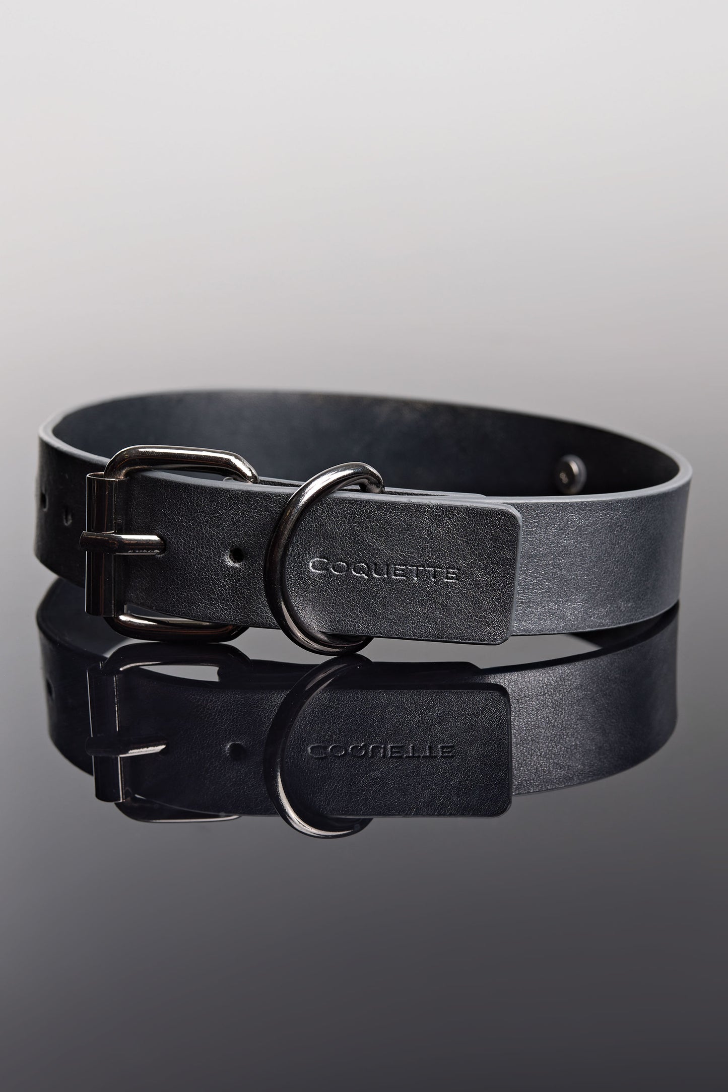 Coquette Pleasure Gunmetal Removable Chain Leash Collar
