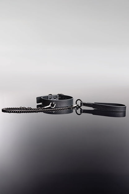 Coquette Pleasure Gunmetal Removable Chain Leash Collar