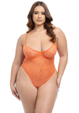 Oh la la Cheri Queen Raedan Unlined Underwire Lace Teddy Dragon Fire