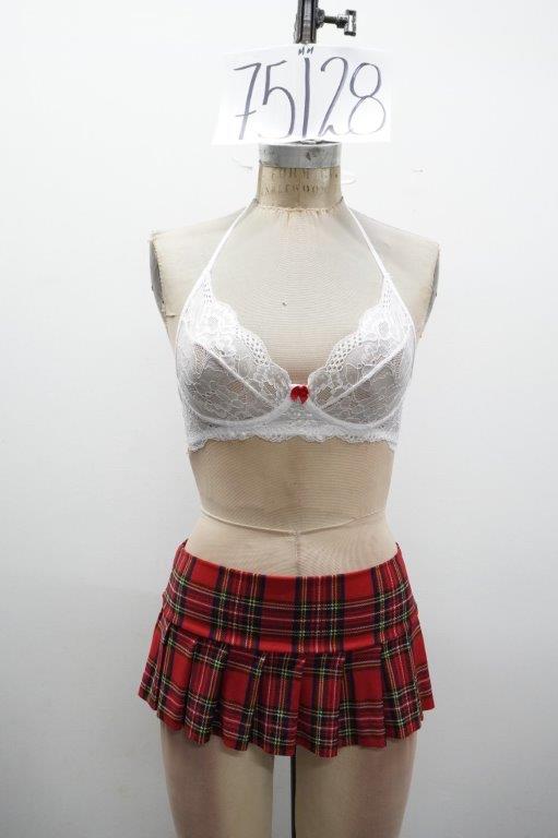 Escante School Girl Bra Top & Plaid Skirt Set