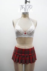 Escante School Girl Bra Top & Plaid Skirt Set