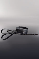 Coquette Gunmetal Removable Chain Leash Collar