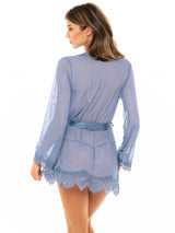 Eyelash Lace Sheer Mesh Provence Short Robe
