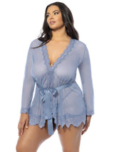 Eyelash Lace Sheer Mesh Provence Short Robe
