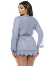 Eyelash Lace Sheer Mesh Provence Short Robe