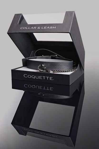 Coquette Pleasure Gunmetal Removable Chain Leash Collar