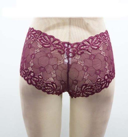 Escante Queen All Over Lace Boy Short Burgundy