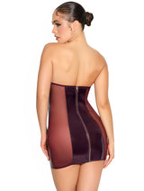 Oh la la Cheri Rider Vinyl Bustier Dress Zinfandel