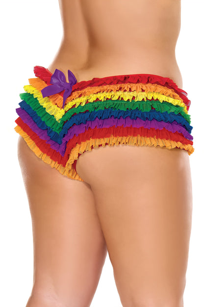 Coquette Ruffle Cheeky Booty Shorts