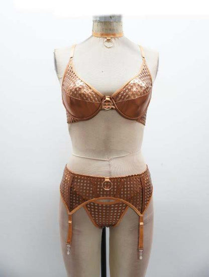 Escante Lingerie Precious Metals Naughty Girl Liquid Bra Set Bronze