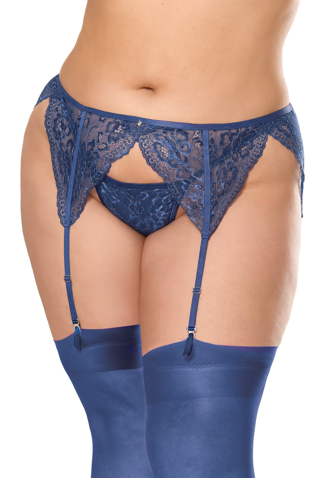 Coquette Holiday Queen Garter Belt Navy