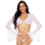 Escante Sexy Mesh Tie Front Top