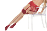 Coquette Cuban Heel Sheer Thigh High Stockings
