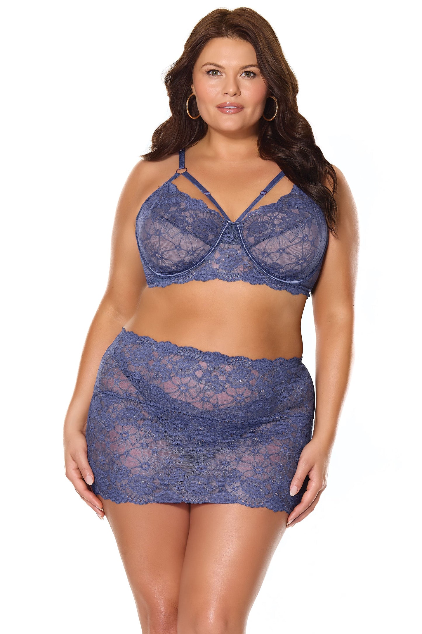 Coquette Twilight Fever Lace Bra with Skirt Set